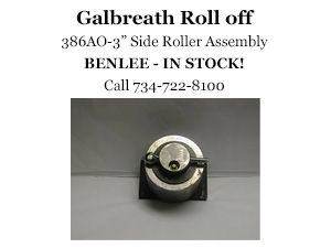 386AO Side Roller 3 inch Galbreath, Galbreath 381AO 4 inch side roller.