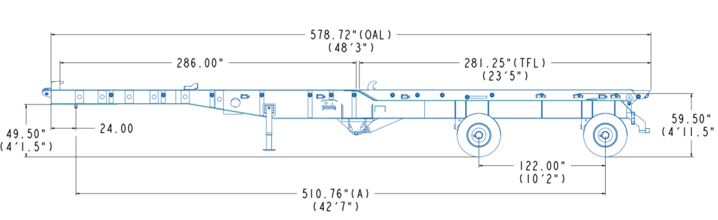 BENLEE - Two Container Stinger Tail Roll-Off Trailer