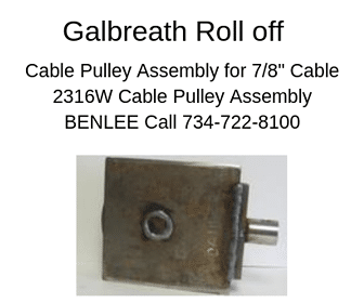 Galbreath 2316W - Cable Pulley Assembly for 7/8' Cable